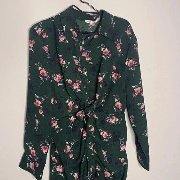 Anthropologie Everleigh Green Floral Dress Size Small - Picture 2 of 8